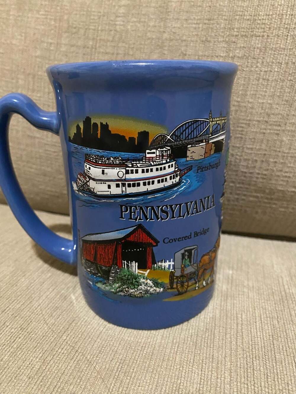 Pennsylvania Blue 3D Souvenir Ceramic Coffee Mug